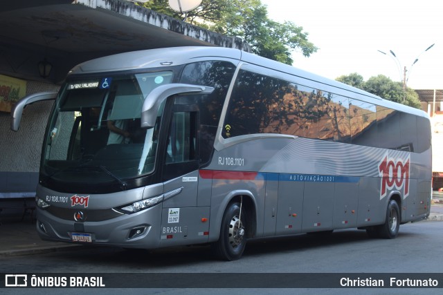 Auto Viação 1001 RJ 108.1101 na cidade de Carangola, Minas Gerais, Brasil, por Christian  Fortunato. Número da foto: #12108797.