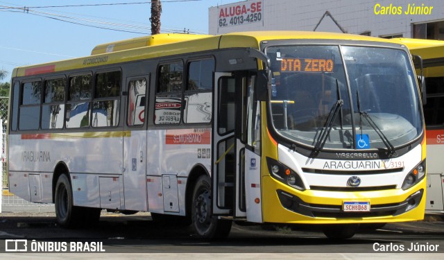 Viação Araguarina 3191 na cidade de Goiânia, Goiás, Brasil, por Carlos Júnior. Número da foto: #12108232.