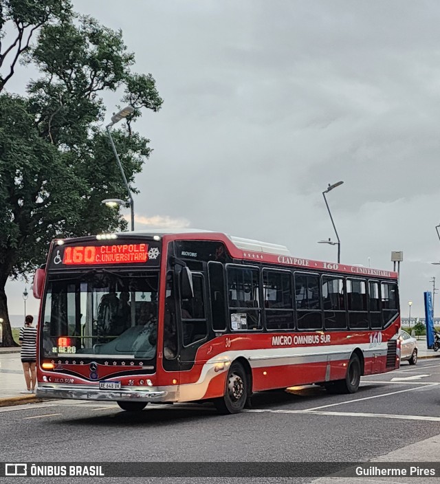 Micro Ómnibus Sur S.A.C. 36 na cidade de Buenos Aires, Argentina, por Guilherme Pires. Número da foto: #12067082.