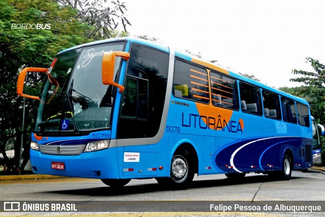 Litorânea Transportes Coletivos 5078 na cidade de São Paulo, São Paulo, Brasil, por Felipe Pessoa de Albuquerque. Número da foto: #12067442.