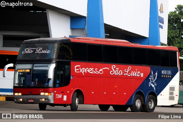 Expresso São Luiz 7260 na cidade de Goiânia, Goiás, Brasil, por Filipe Lima. Número da foto: #12068000.