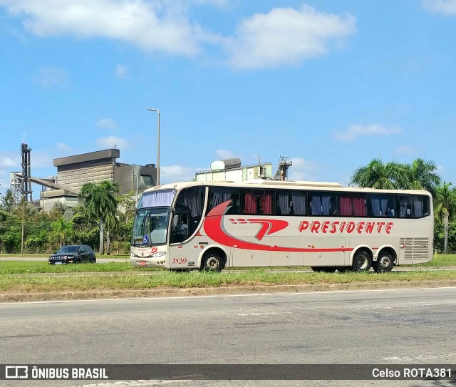 Viação Presidente 3520 na cidade de Ipatinga, Minas Gerais, Brasil, por Celso ROTA381. Número da foto: #12066808.
