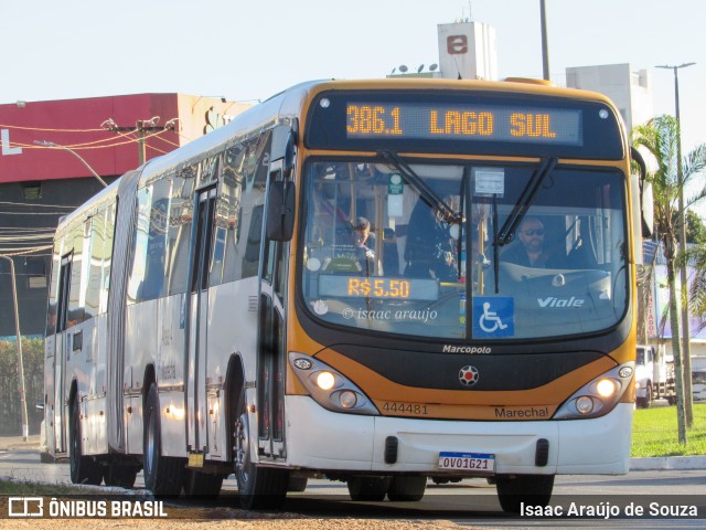 Auto Viação Marechal Brasília 444481 na cidade de Samambaia, Distrito Federal, Brasil, por Isaac Araújo de Souza. Número da foto: #12110872.