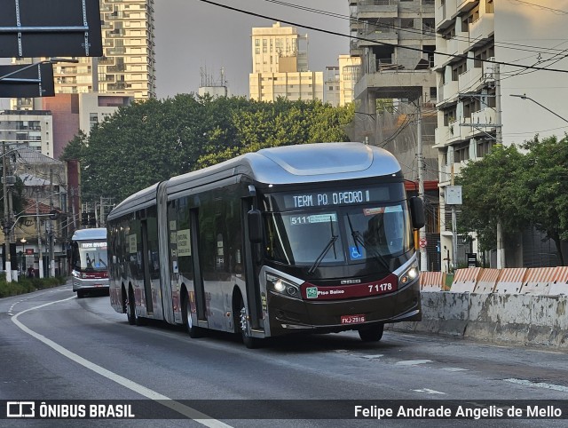 Viação Campo Belo 7 1178 na cidade de São Paulo, São Paulo, Brasil, por Felipe Andrade Angelis de Mello. Número da foto: #12109222.