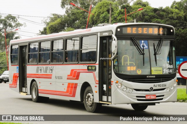 Viação Resendense RJ 192.034 na cidade de Resende, Rio de Janeiro, Brasil, por Paulo Henrique Pereira Borges. Número da foto: #12109661.