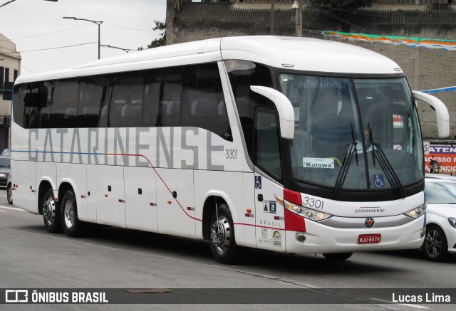 Auto Viação Catarinense 3301 na cidade de Rio de Janeiro, Rio de Janeiro, Brasil, por Lucas Lima. Número da foto: #12116247.