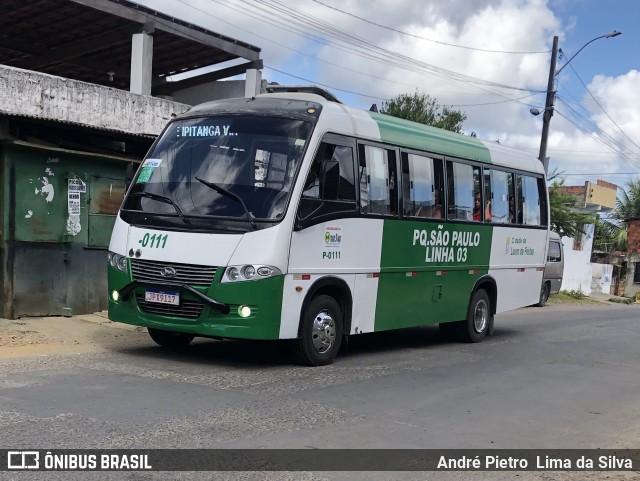 TRANSLAUF - Transporte Complementar de Lauro de Freitas P-0111 na cidade de Lauro de Freitas, Bahia, Brasil, por André Pietro  Lima da Silva. Número da foto: #12114564.
