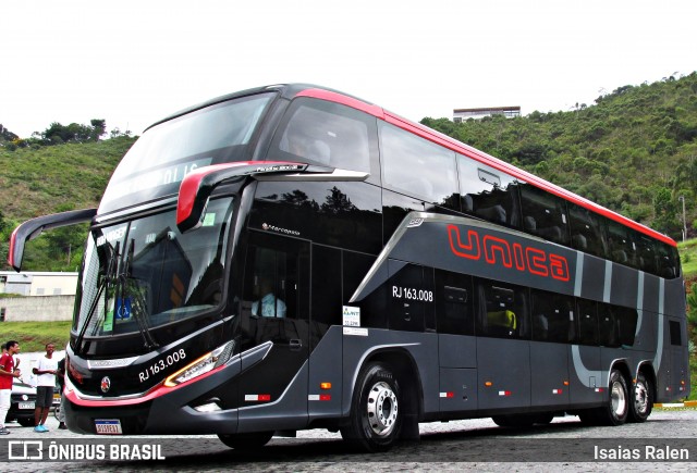 Transportes Única Petrópolis RJ 163.008 na cidade de Juiz de Fora, Minas Gerais, Brasil, por Isaias Ralen. Número da foto: #12121413.