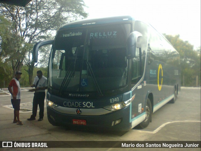Viação Cidade Sol 8340 na cidade de Piritiba, Bahia, Brasil, por Mario dos Santos Nogueira Junior. Número da foto: #12120097.