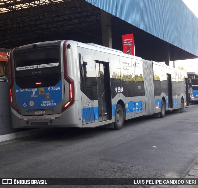 Viação Paratodos > São Jorge > Metropolitana São Paulo > Mobibrasil 6 3564 na cidade de São Paulo, São Paulo, Brasil, por LUIS FELIPE CANDIDO NERI. Número da foto: #12121452.
