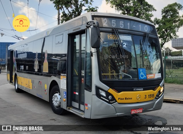 Viação Metrópole Paulista - Zona Leste 3 1515 na cidade de São Paulo, São Paulo, Brasil, por Wellington Lima. Número da foto: #12120716.