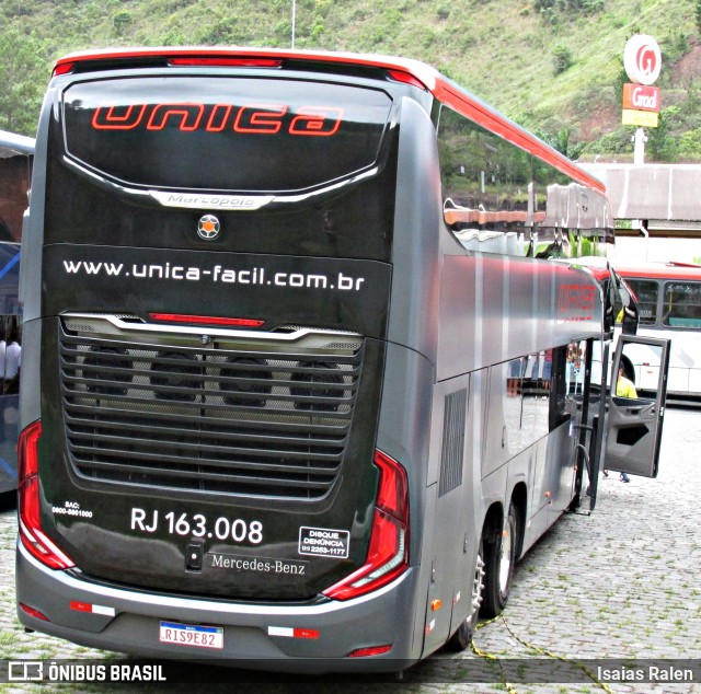 Transportes Única Petrópolis RJ 163.008 na cidade de Juiz de Fora, Minas Gerais, Brasil, por Isaias Ralen. Número da foto: #12121424.