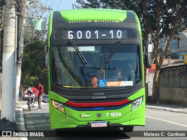 Viação Campo Belo 7 1034 na cidade de São Paulo, São Paulo, Brasil, por Mateus C.  Cardoso. Número da foto: #12119457.