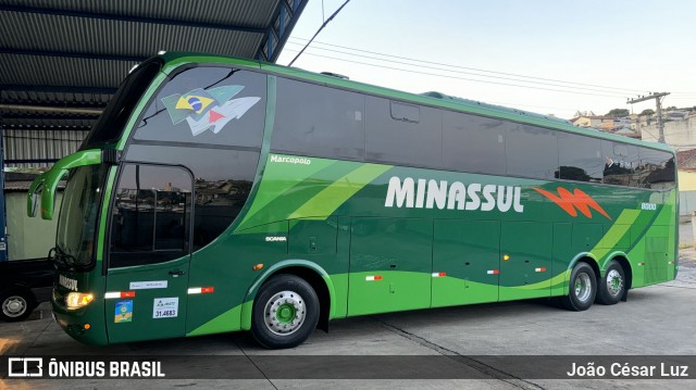 MinasSul - Minastur - Viação Minas Tour 8000 na cidade de Oliveira, Minas Gerais, Brasil, por João César Luz. Número da foto: #12120818.