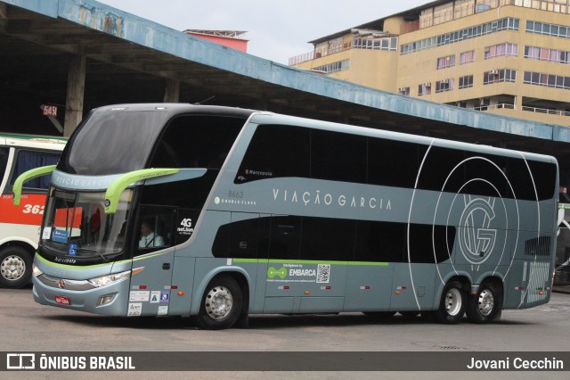 Viação Garcia 8663 na cidade de Porto Alegre, Rio Grande do Sul, Brasil, por Jovani Cecchin. Número da foto: #12121527.