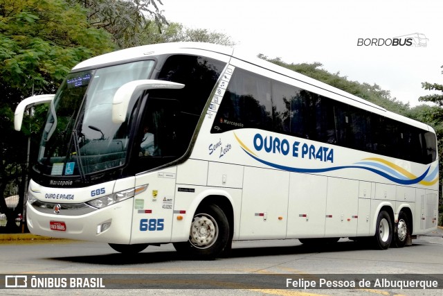 Viação Ouro e Prata 685 na cidade de São Paulo, São Paulo, Brasil, por Felipe Pessoa de Albuquerque. Número da foto: #12120914.