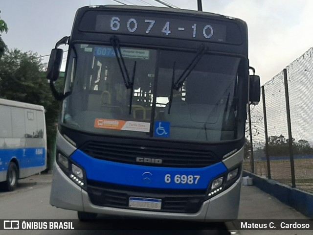 Transwolff Transportes e Turismo 6 6987 na cidade de São Paulo, São Paulo, Brasil, por Mateus C.  Cardoso. Número da foto: #12121232.
