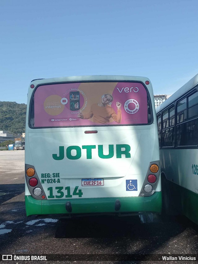 Jotur - Auto Ônibus e Turismo Josefense 1314 na cidade de Florianópolis, Santa Catarina, Brasil, por Wallan Vinicius. Número da foto: #12122253.