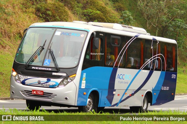 AGC Rio Turismo 5701 na cidade de Piraí, Rio de Janeiro, Brasil, por Paulo Henrique Pereira Borges. Número da foto: #12123804.