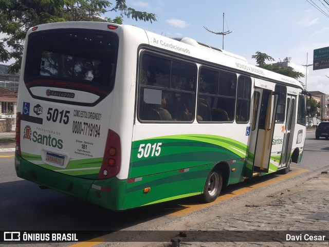 Viação Piracicabana Santos 5015 na cidade de Santos, São Paulo, Brasil, por Davi Cesar. Número da foto: #12122195.