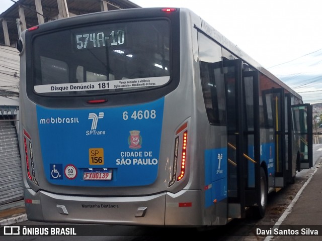 Viação Paratodos > São Jorge > Metropolitana São Paulo > Mobibrasil 6 4608 na cidade de São Paulo, São Paulo, Brasil, por Davi Santos Silva. Número da foto: #12124435.