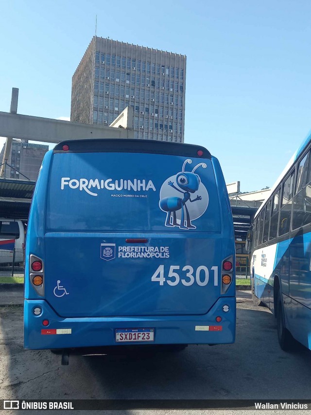 Insular Transportes Coletivos 45301 na cidade de Florianópolis, Santa Catarina, Brasil, por Wallan Vinicius. Número da foto: #12124888.