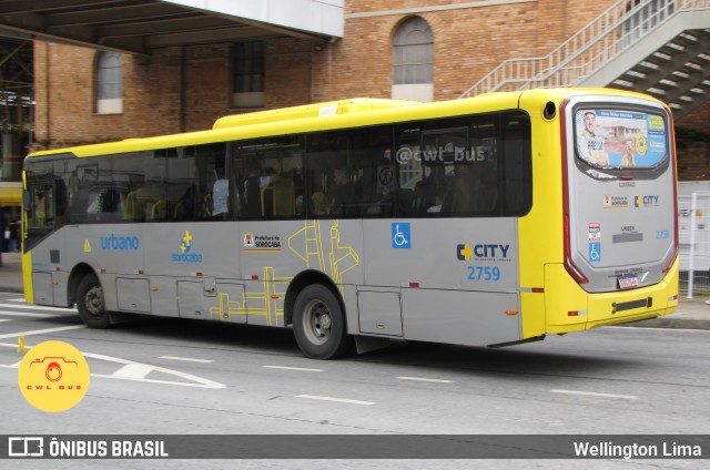 City Transporte Urbano Intermodal Sorocaba 2759 na cidade de Sorocaba, São Paulo, Brasil, por Wellington Lima. Número da foto: #12124098.