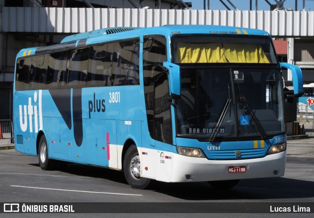 UTIL - União Transporte Interestadual de Luxo 3801 na cidade de Rio de Janeiro, Rio de Janeiro, Brasil, por Lucas Lima. Número da foto: #12128901.