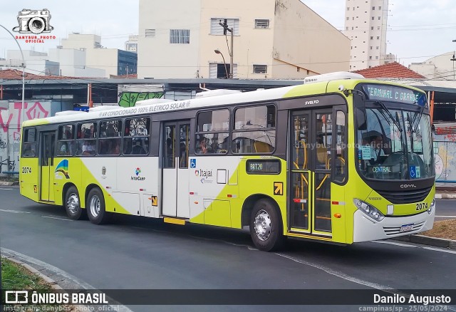 Itajaí Transportes Coletivos 2074 na cidade de Campinas, São Paulo, Brasil, por Danilo Augusto. Número da foto: #12127630.