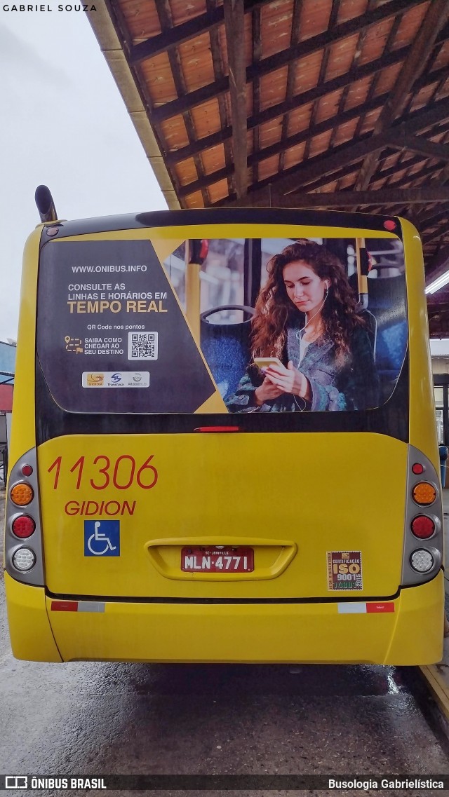 Gidion Transporte e Turismo 11306 na cidade de Joinville, Santa Catarina, Brasil, por Busologia Gabrielística. Número da foto: #12128540.