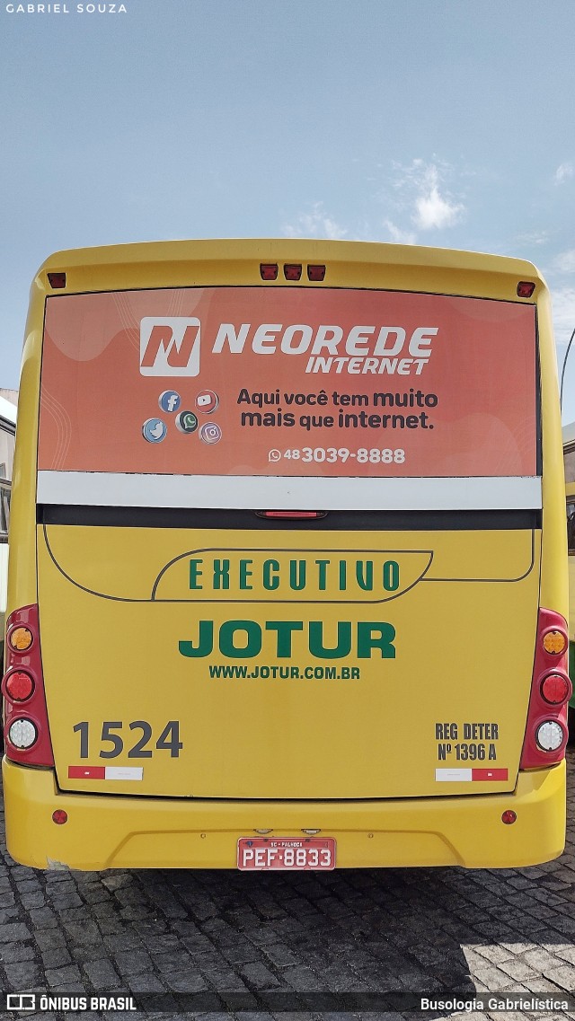 Jotur - Auto Ônibus e Turismo Josefense 1524 na cidade de Palhoça, Santa Catarina, Brasil, por Busologia Gabrielística. Número da foto: #12128733.