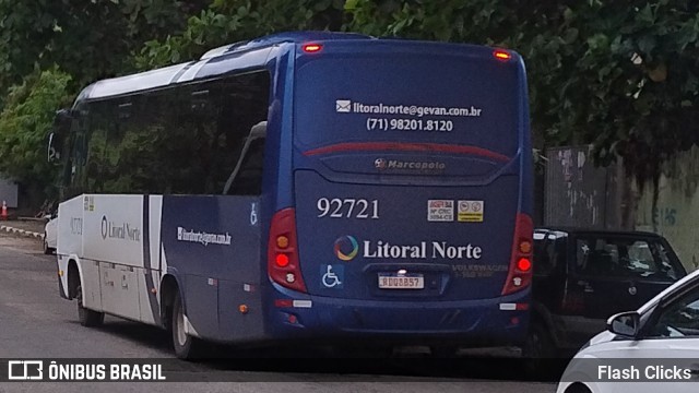 Viação Litoral Norte 92721 na cidade de Lauro de Freitas, Bahia, Brasil, por Flash Clicks. Número da foto: #12130226.