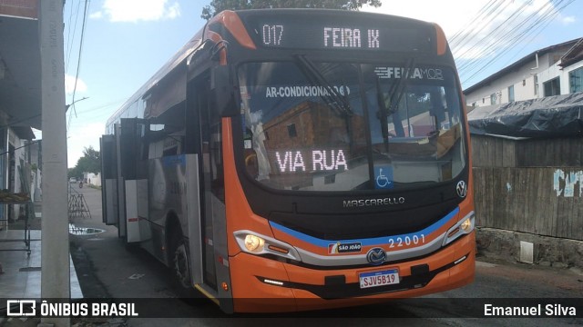 Auto Ônibus São João 22001 na cidade de Feira de Santana, Bahia, Brasil, por Emanuel Silva. Número da foto: #12130140.