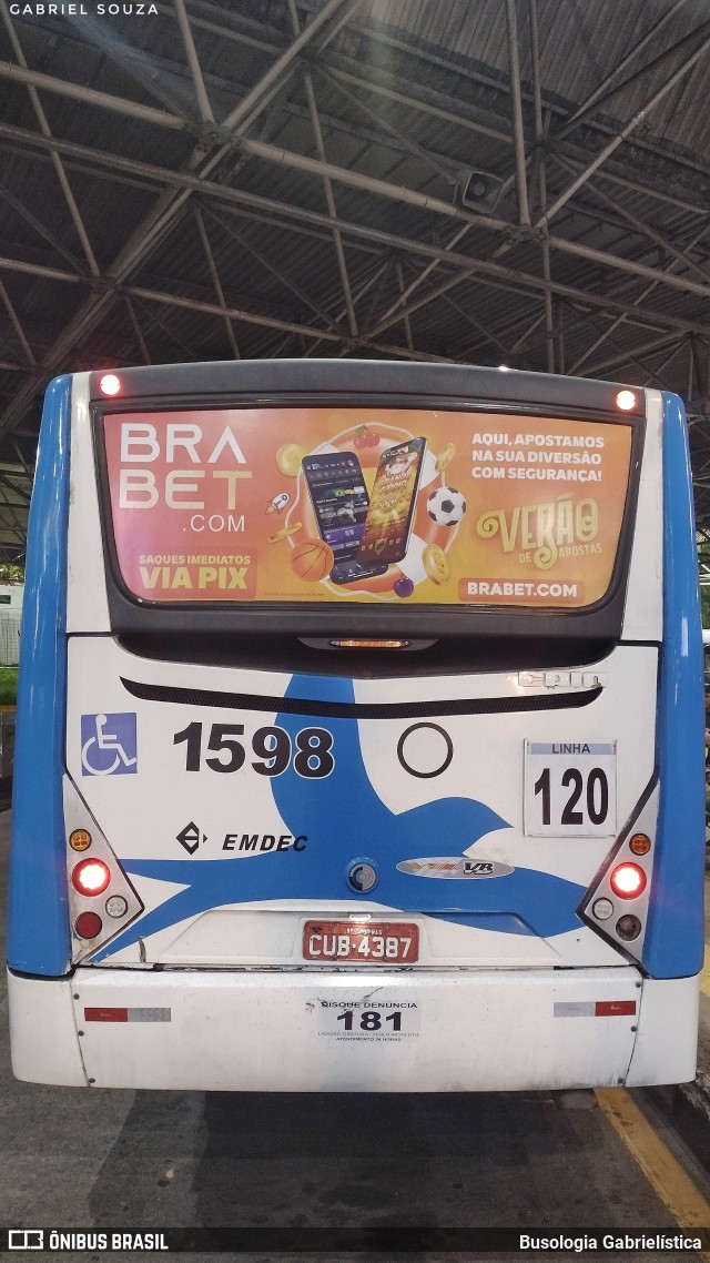 VB Transportes e Turismo 1598 na cidade de Campinas, São Paulo, Brasil, por Busologia Gabrielística. Número da foto: #12131791.
