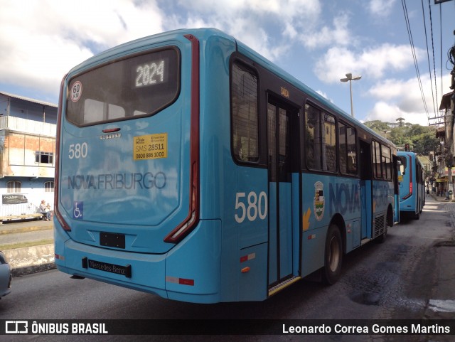 FAOL - Friburgo Auto Ônibus 580 na cidade de Nova Friburgo, Rio de Janeiro, Brasil, por Leonardo Correa Gomes Martins. Número da foto: #12130527.