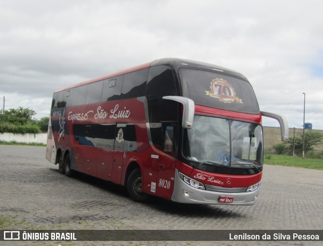 Expresso São Luiz 8020 na cidade de Caruaru, Pernambuco, Brasil, por Lenilson da Silva Pessoa. Número da foto: #12131421.