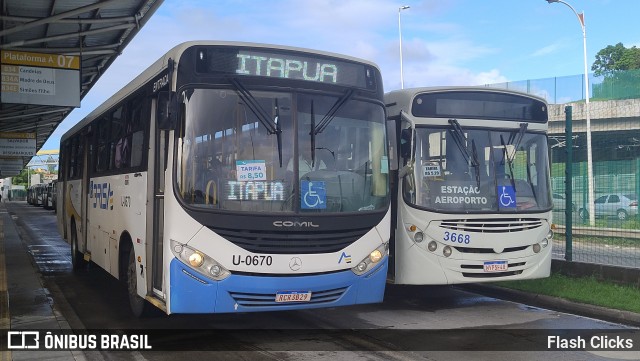 Transportes Metropolitanos Brisa U-0670 na cidade de Lauro de Freitas, Bahia, Brasil, por Flash Clicks. Número da foto: #12132385.