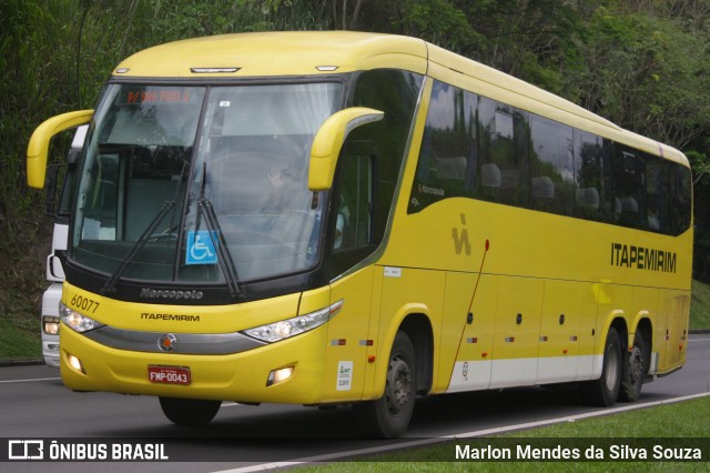 Viação Itapemirim 60077 na cidade de Paracambi, Rio de Janeiro, Brasil, por Marlon Mendes da Silva Souza. Número da foto: #12132747.