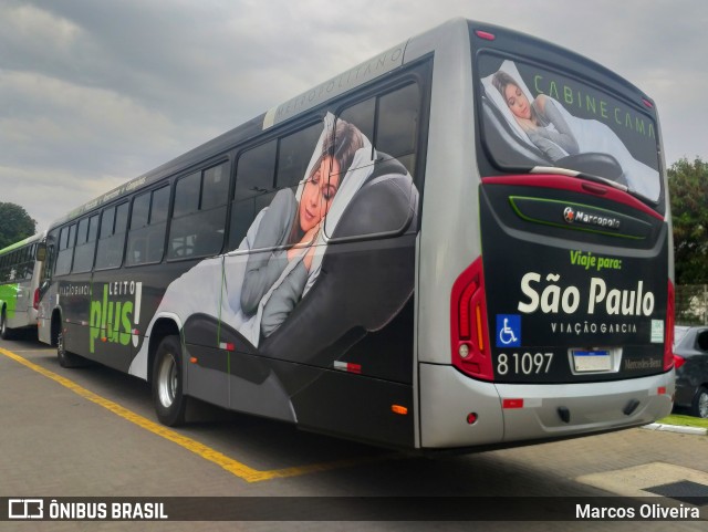 Viação Garcia 81097 na cidade de Maringá, Paraná, Brasil, por Marcos Oliveira. Número da foto: #12132231.