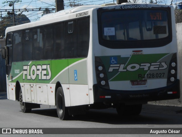 Transportes Flores RJ 128.027 na cidade de Duque de Caxias, Rio de Janeiro, Brasil, por Augusto César. Número da foto: #12132799.