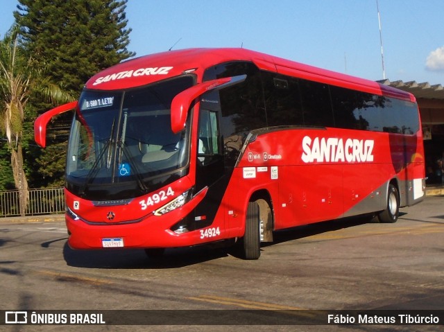 Viação Santa Cruz 34924 na cidade de Três Corações, Minas Gerais, Brasil, por Fábio Mateus Tibúrcio. Número da foto: #12068383.