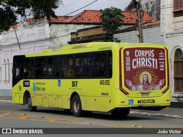 Viação Primor 400.052 na cidade de São Luís, Maranhão, Brasil, por João Victor. Número da foto: #12070533.