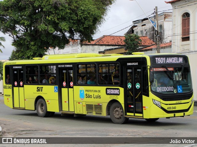 Viação Primor 400.040 na cidade de São Luís, Maranhão, Brasil, por João Victor. Número da foto: #12070514.