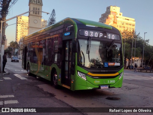 Viação Metrópole Paulista - Zona Leste 3 2652 na cidade de São Paulo, São Paulo, Brasil, por Rafael Lopes de Oliveira. Número da foto: #12136625.