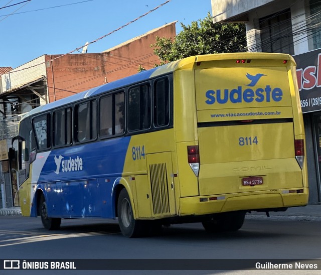Viação Sudeste 8114 na cidade de Marataízes, Espírito Santo, Brasil, por Guilherme Neves. Número da foto: #12072964.