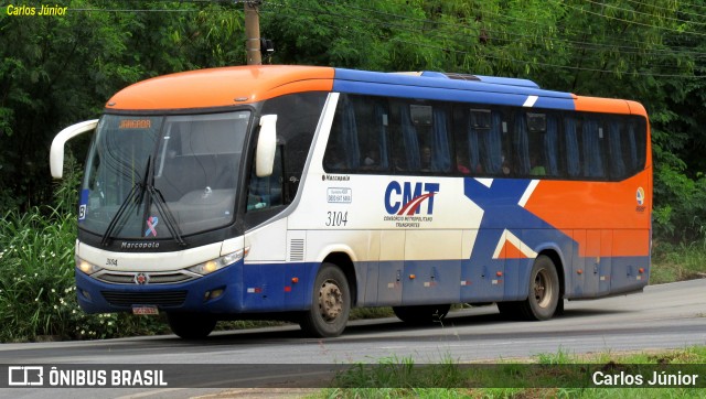 CMT - Consórcio Metropolitano Transportes 3104 na cidade de Cuiabá, Mato Grosso, Brasil, por Carlos Júnior. Número da foto: #12073792.