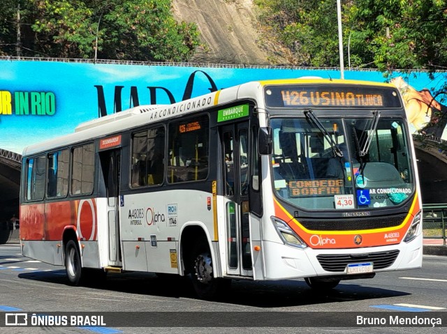 Auto Viação Alpha A48083 na cidade de Rio de Janeiro, Rio de Janeiro, Brasil, por Bruno Mendonça. Número da foto: #12073523.