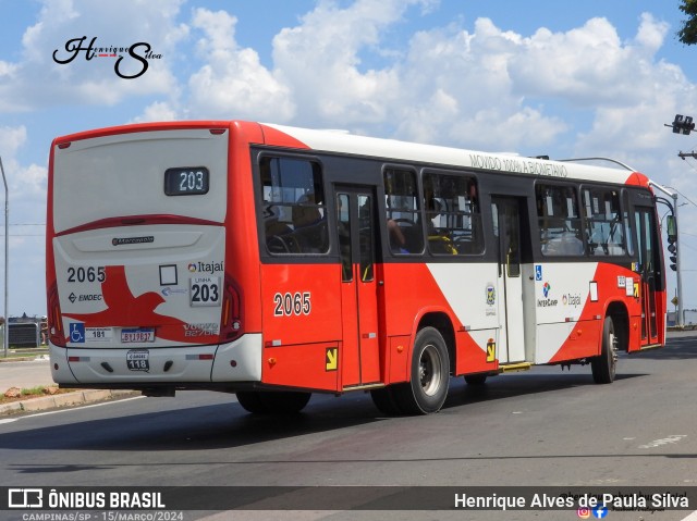 Itajaí Transportes Coletivos 2065 na cidade de Campinas, São Paulo, Brasil, por Henrique Alves de Paula Silva. Número da foto: #12075168.