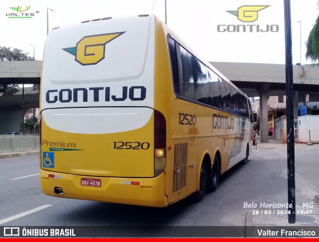 Empresa Gontijo de Transportes 12520 na cidade de Belo Horizonte, Minas Gerais, Brasil, por Valter Francisco. Número da foto: #12076429.