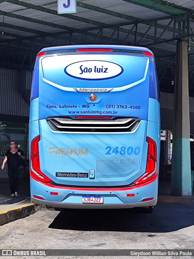 Viação São Luiz 24800 na cidade de Conselheiro Lafaiete, Minas Gerais, Brasil, por Gleydson Willian Silva Paula. Número da foto: #12078088.